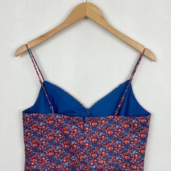 J.Crew x Liberty 10 Spaghetti Strap Dress Betsy Ann Floral Print Blue Red - Picture 11 of 13
